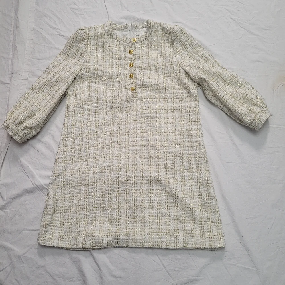 Feeling Like a Queen White Tweed Dress, Size XL - Picture 6 of 9
